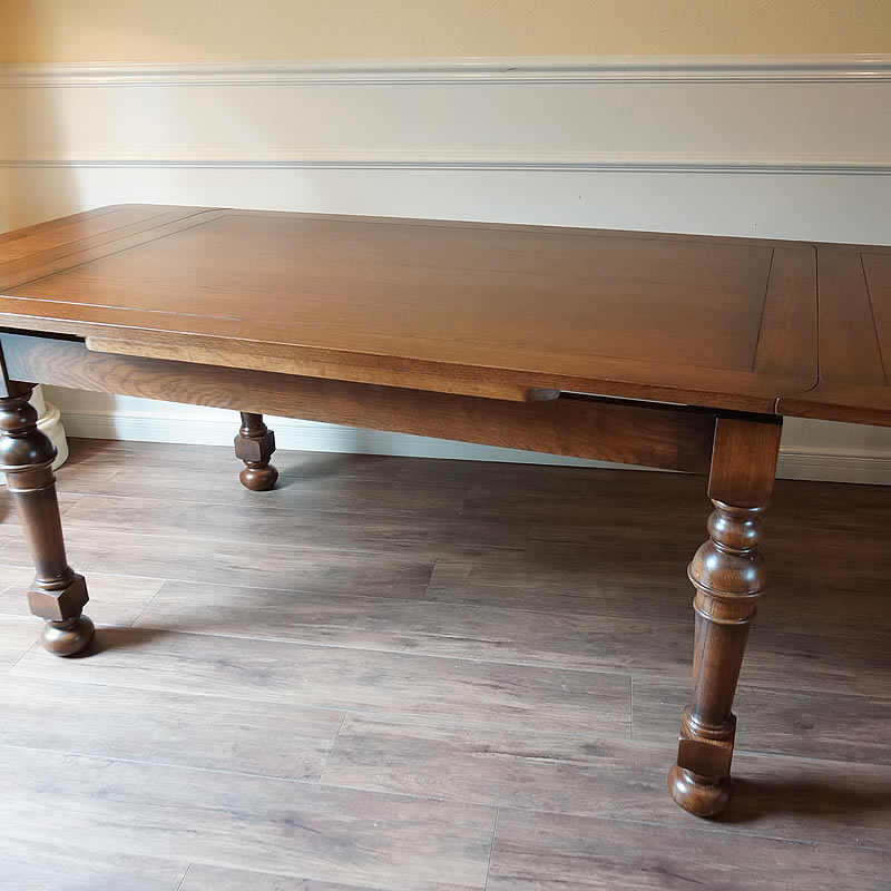 楽天市場】アンティーク家具調 ダイニングテーブル 伸縮 140-200 伸長