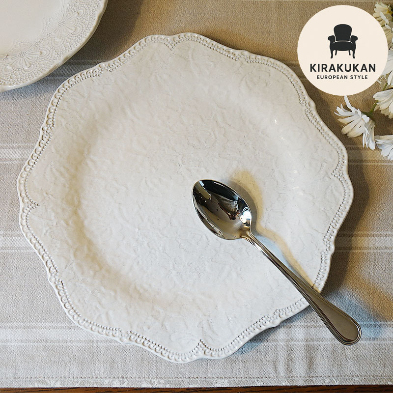 楽天市場】ラ セラミカ クリームレースプレート29cm お皿 イタリア製