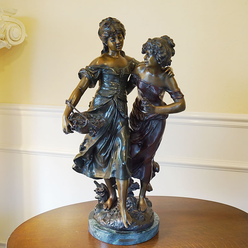 楽天市場】アンティーク ブロンズ像 置物 Auguste Moreau オーギュスト