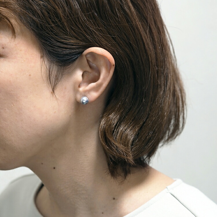 楽天市場】アコヤ本真珠 ナチュラルブルー バロック ピアス K10PG