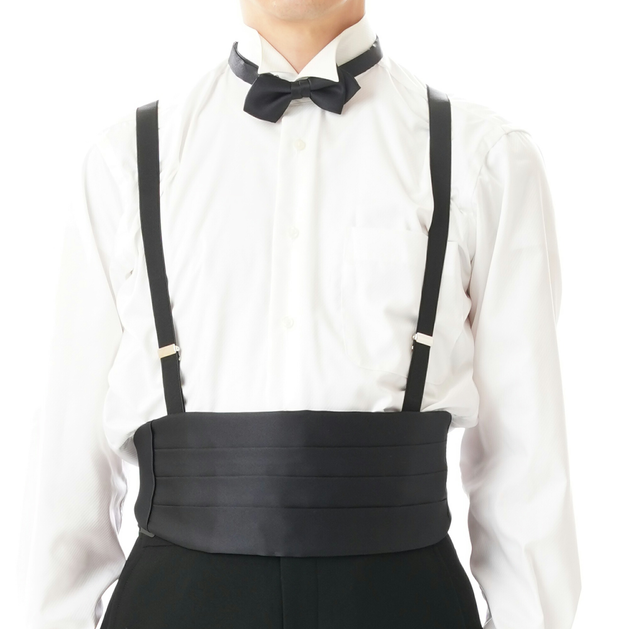 楽天市場】【タキシード用】黒のカマーバンド＆蝶タイ（LLサイズ