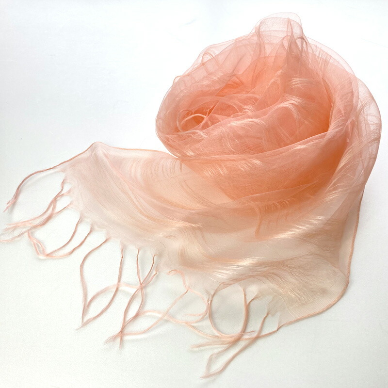 楽天市場】桜染 絹 シルク スカーフ 2重織羽衣 工房夢細工 ストール 春