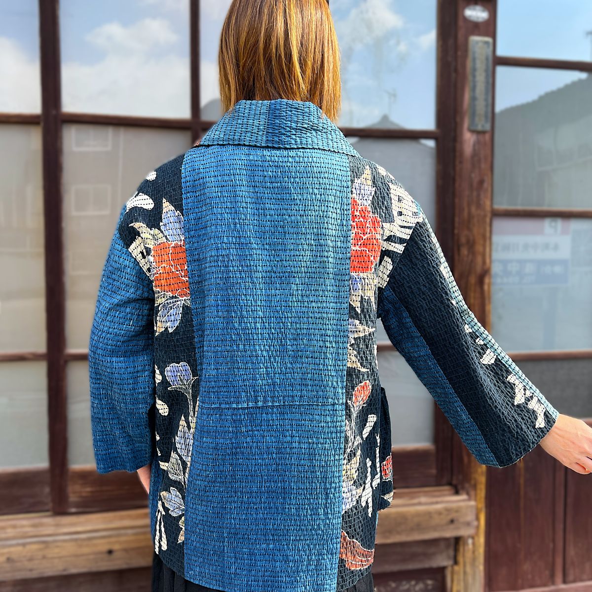 楽天市場】【古布リメイク刺し子筒描きコート】作家一点もの創作服