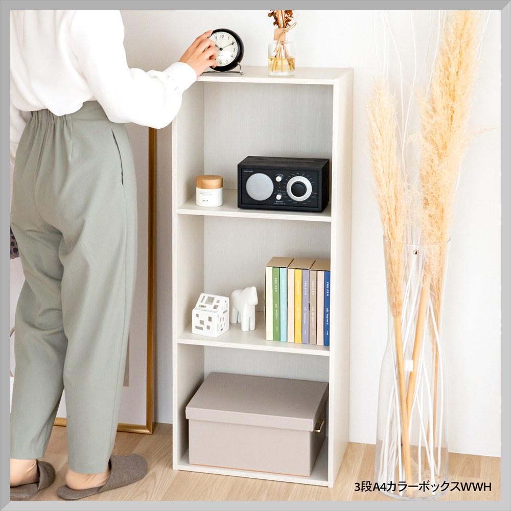 楽天市場】【楽天スーパーSALE】カラーボックス 2段 横置き A4