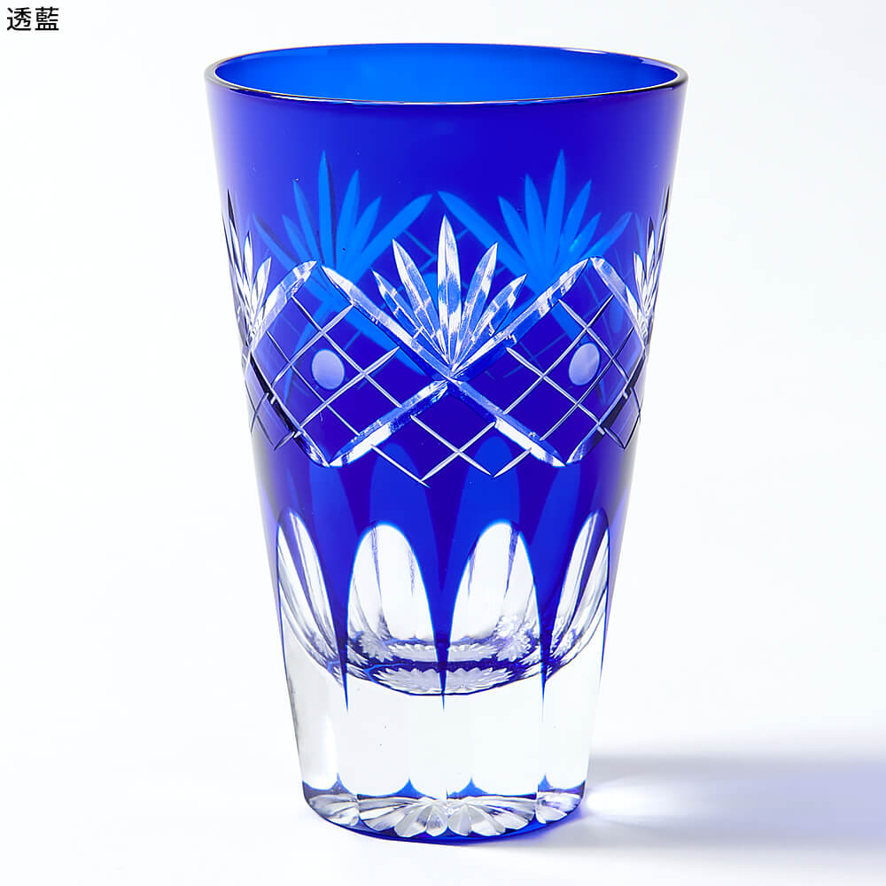 楽天市場】手づくり 伝統工芸品 江戸硝子 粋彩切子 タンブラー 格子