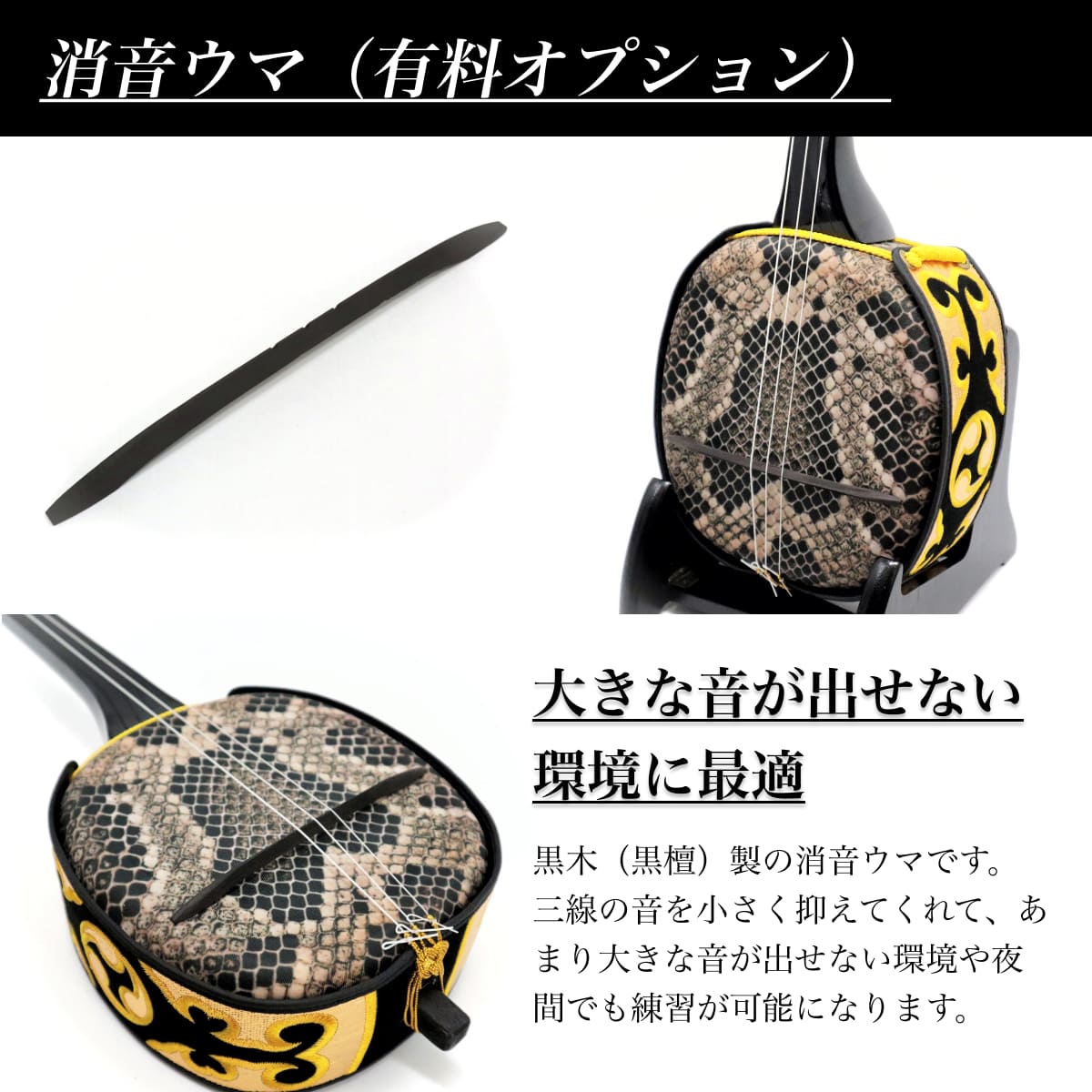 楽天市場】奄美三線 スタンダードセット 真壁型 黒塗り 人工皮（奄美