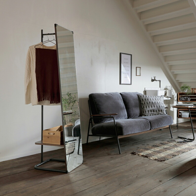 楽天市場】姿見 ミラー付きハンガーラック ハンガーラック 全身鏡