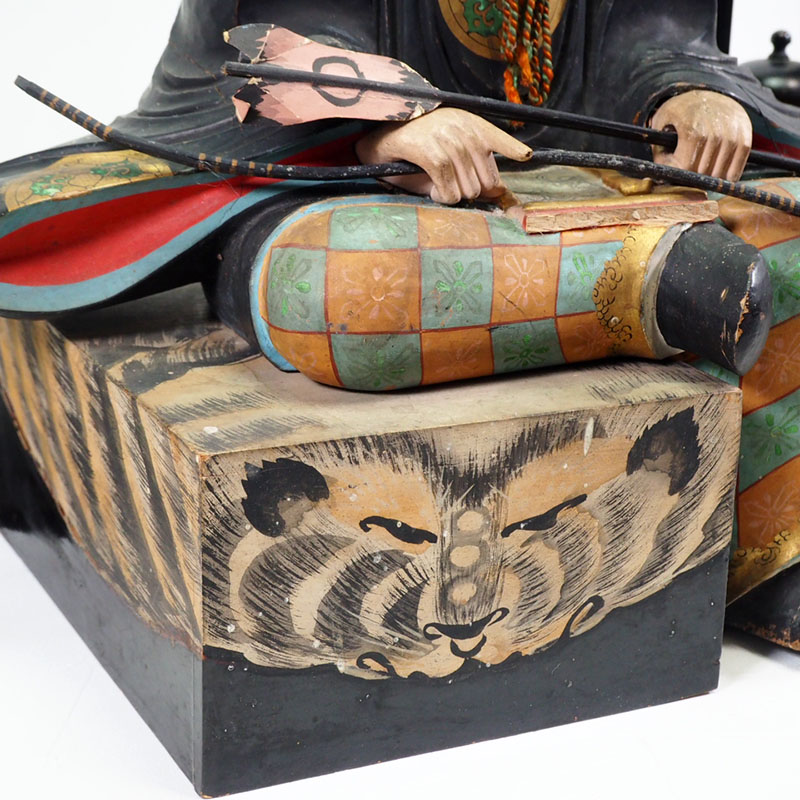 楽天市場】特大！木製人形 菅原道真公 3体 明治 天神様 木製 人形