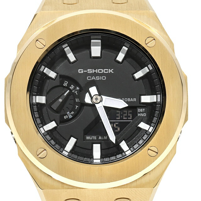 楽天市場】G-SHOCK GA2100 ゴールドフルメタル カスタム カシオーク