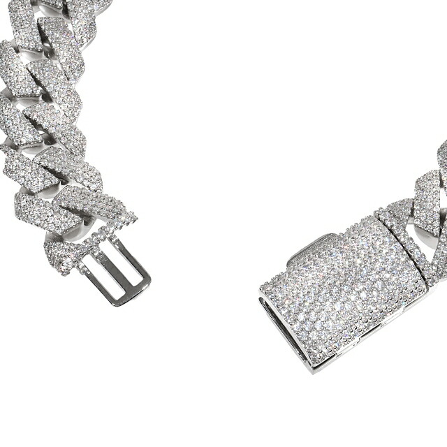 楽天市場】モアサナイト .925Silver 15mm マイアミキューバン