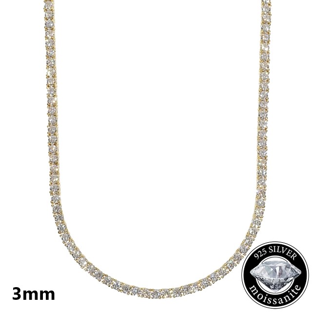 楽天市場】モアサナイト ネックレス アクセサリー 3mmテニス