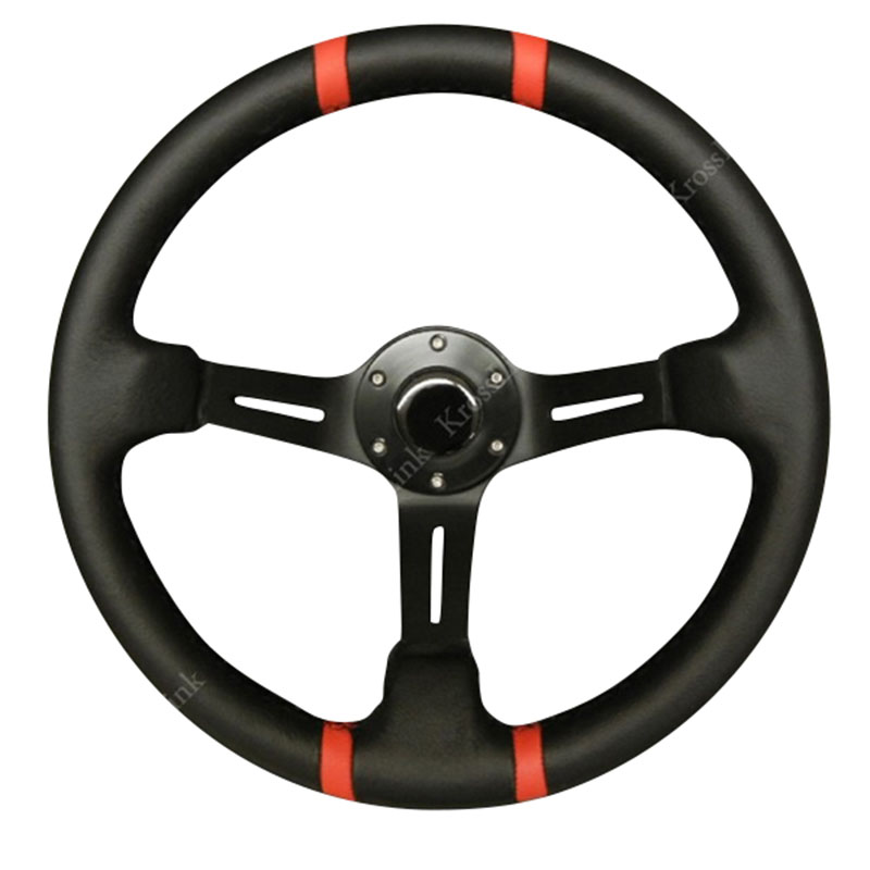 楽天市場】ステアリング ディープコーン momo ボス対応 汎用 本革 直径