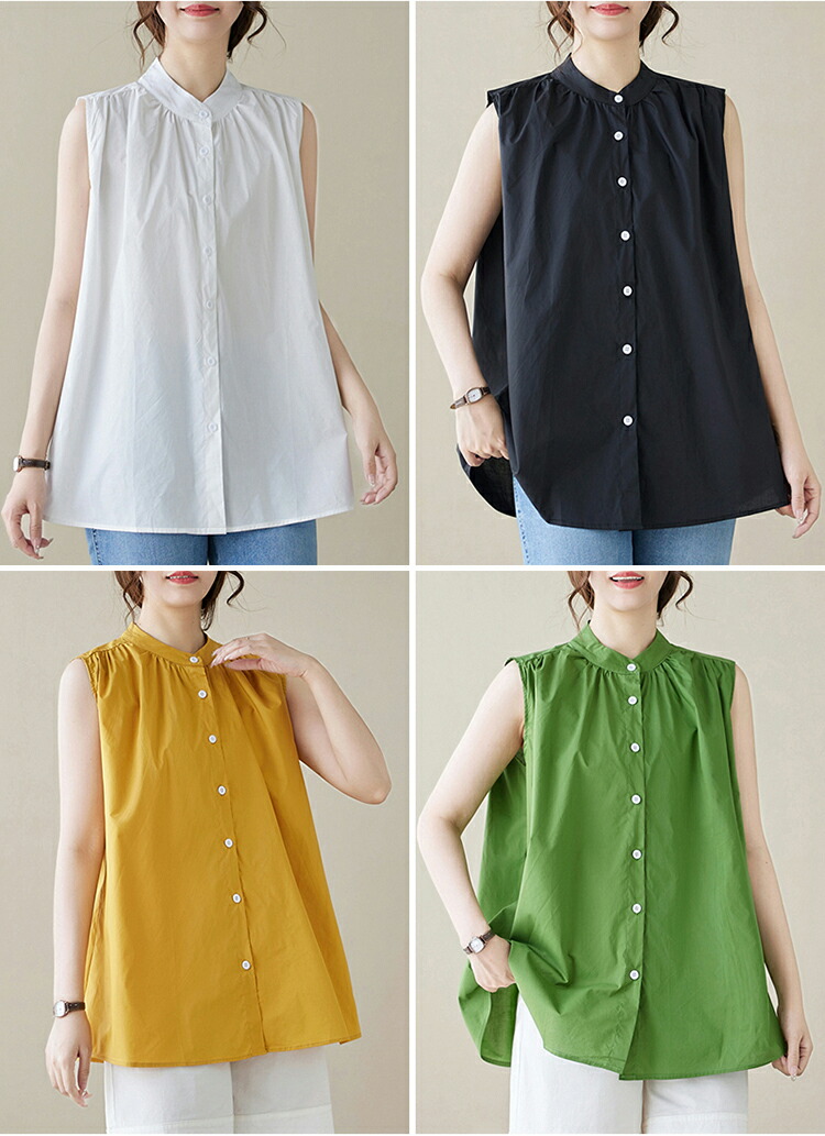 楽天市場】ブラウス シャツ ノースリーブ レディース ブラウストップス