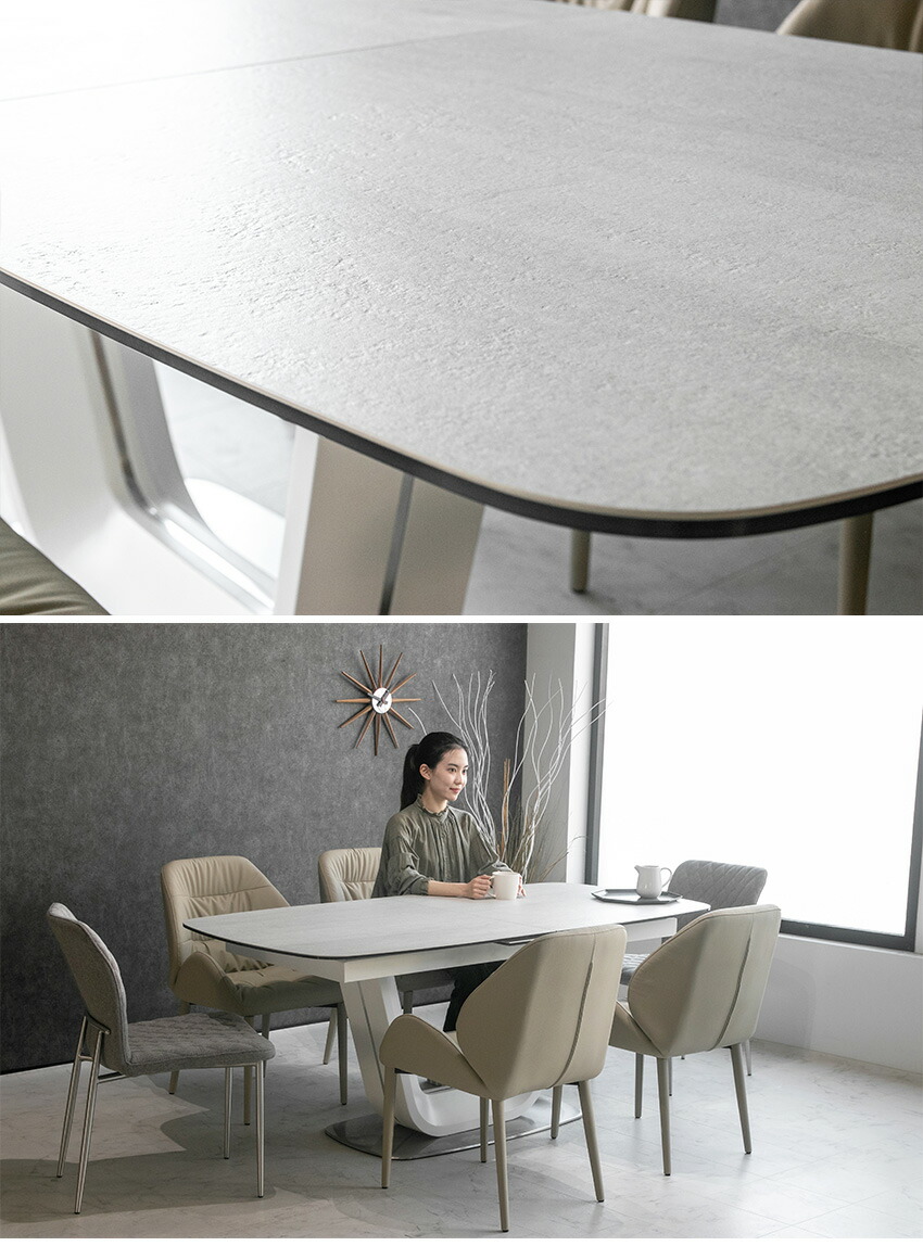 楽天市場】【送料無料】ダイニングテーブル 伸縮 伸長式 6人 4人 白