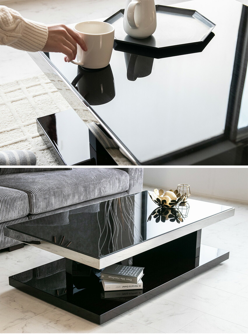 楽天市場】【送料無料】 センターテーブル 高級感 長方形 モダン