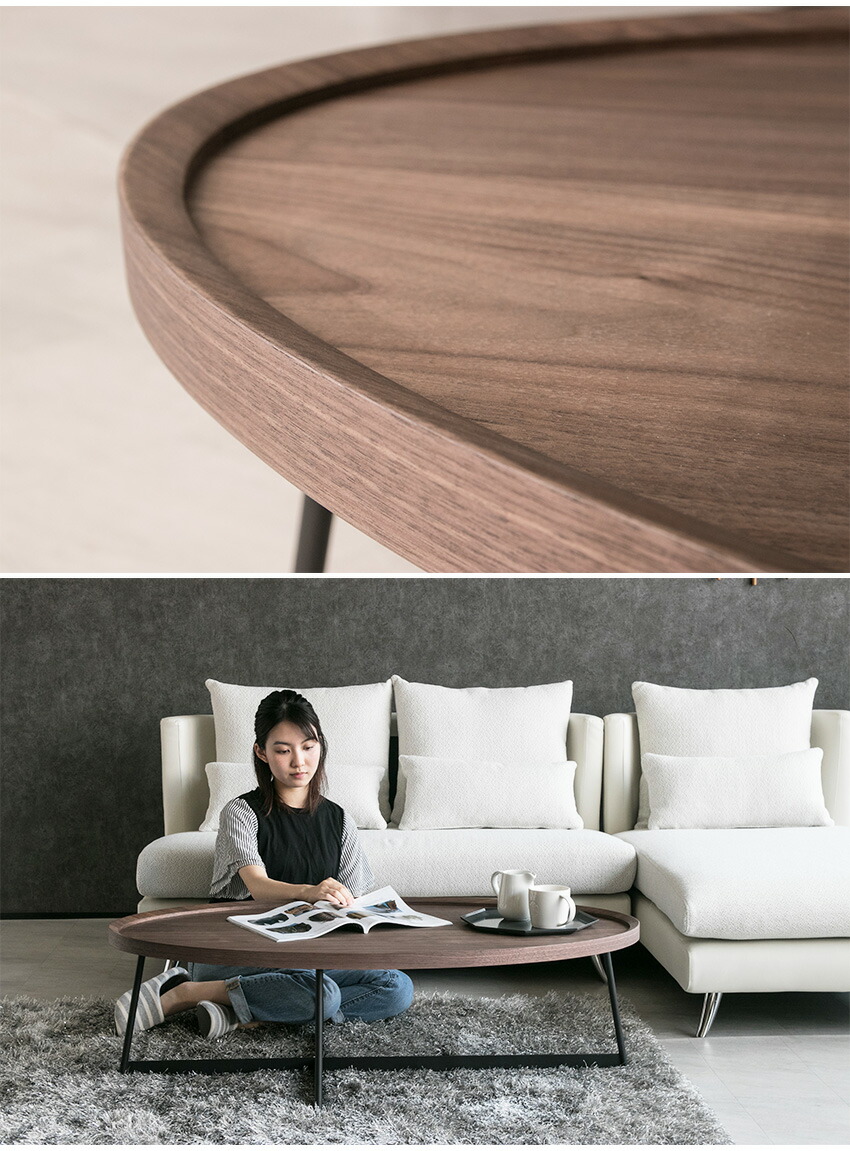 楽天市場】【送料無料】 センターテーブル 高級感 ウォールナット 楕円