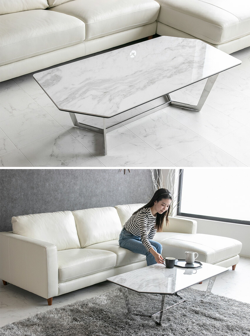 楽天市場】【送料無料】 センターテーブル 大理石柄 セラミック 長方形