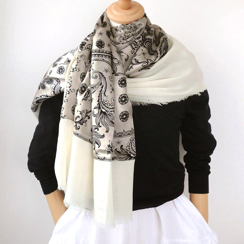 楽天市場】CITRUS シトラス 正方形 バンダナ柄 シルク ベージュ