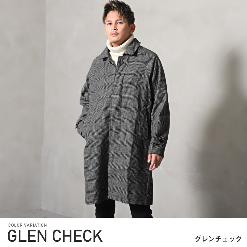 楽天市場】△送料無料△ ステンカラーコート メンズ ウール混 チェック