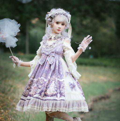 楽天市場】ロリータ ジャンスカ2色 秋冬 ドレス ふんわり ミディアム丈