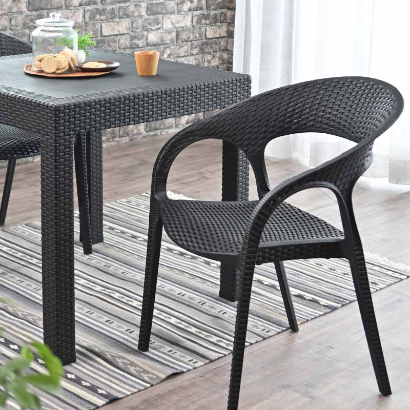 楽天市場】ラタン調 ガーデン アームチェア 1脚 屋外 室内 肘掛け