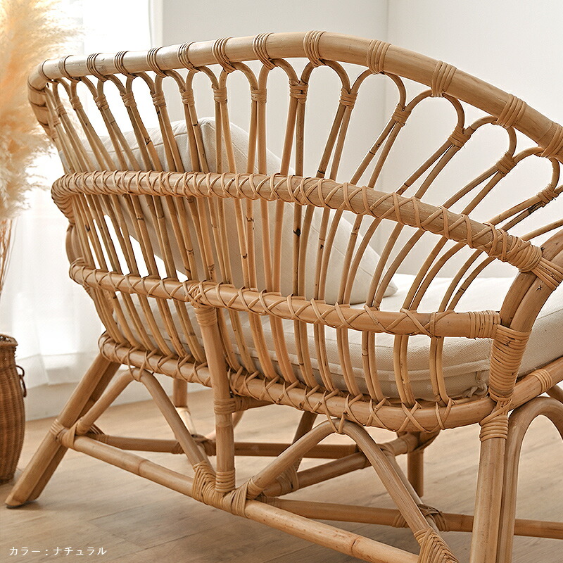 楽天市場】開梱設置無料 アジアン家具 ラタンソファ 2人掛け ラタン