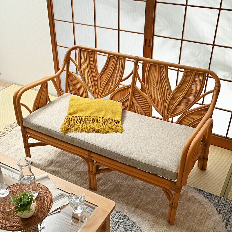 楽天市場】【新商品ポイント10倍】ラタンチェア 2人掛け ラタンソファ