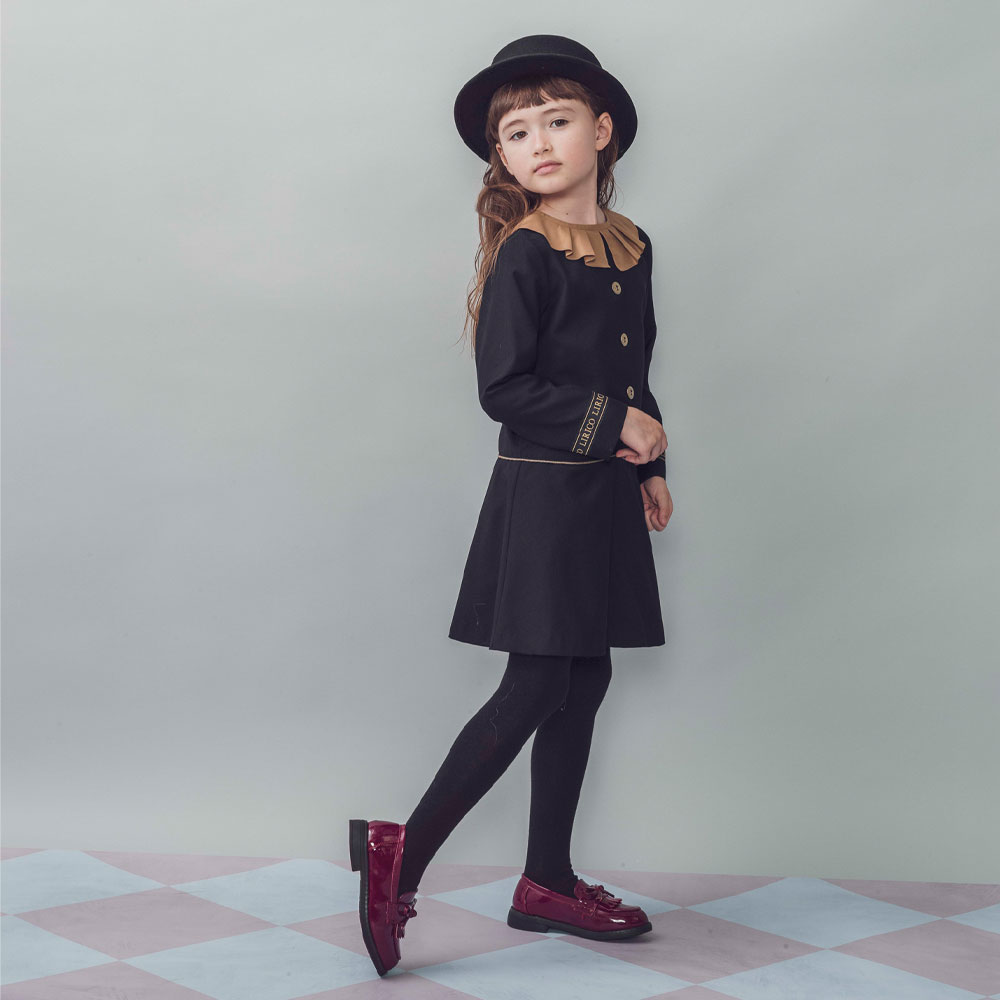 楽天市場】キッズウエア ゴールドライン切替 長袖ワンピース 120サイズ