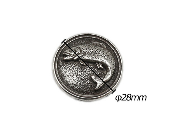 楽天市場】アニマルコンチョ トラウト ニッケル φ28mm 1ヶ ネジ式
