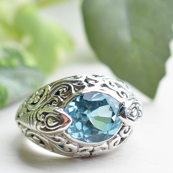 楽天市場】ブルートパーズ シルバー リング キラキラのさわやかブルー