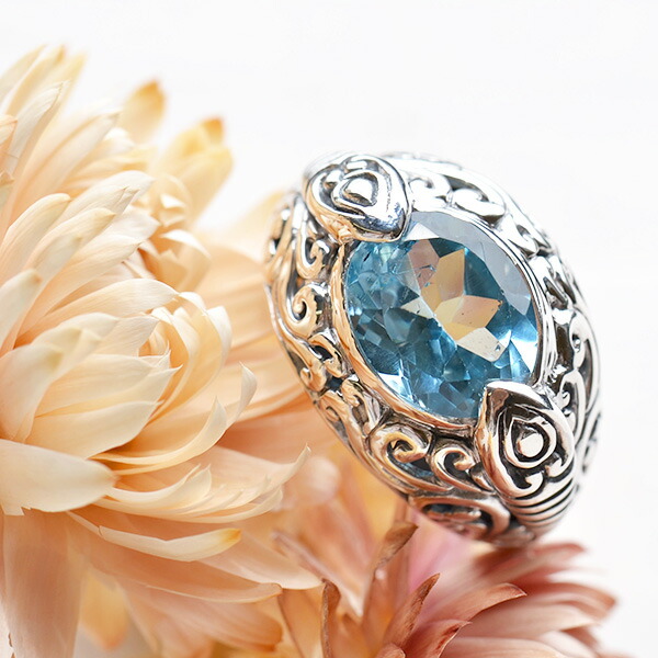 楽天市場】ブルートパーズ シルバー リング キラキラのさわやかブルー