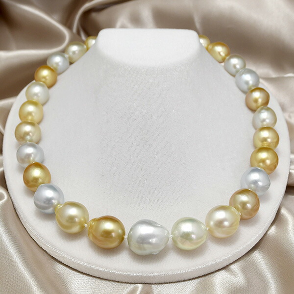 楽天市場】16.9mm ナチュラルマルチカラー 白蝶真珠 ネックレス ほぼ