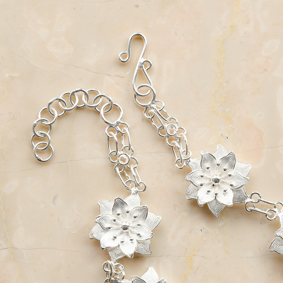 楽天市場】シルバー フィリグリー フラワー ブレスレット 繊細に