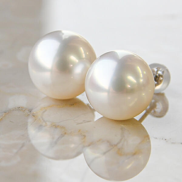 楽天市場】11mm 白蝶真珠 ピアス イヤリング 鑑別書付き K18 K14 SV925