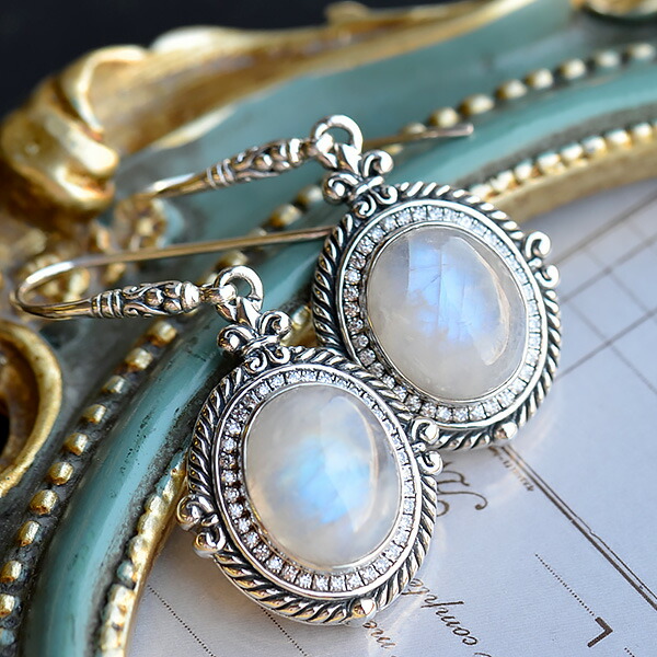 楽天市場】ムーンストーン シルバー ピアス 大粒ストーンに神秘的