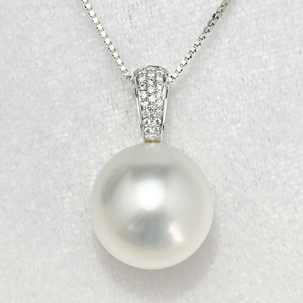 楽天市場】18mm 白蝶真珠 ダイヤモンド K18WG ペンダントトップ 超特大