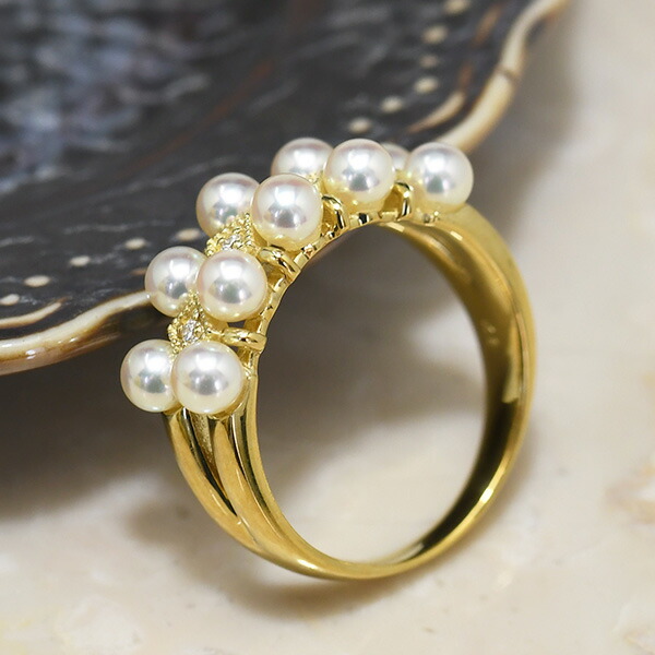 楽天市場】ベビーパール ダイヤモンド K18YG リング 12号 希少な上質