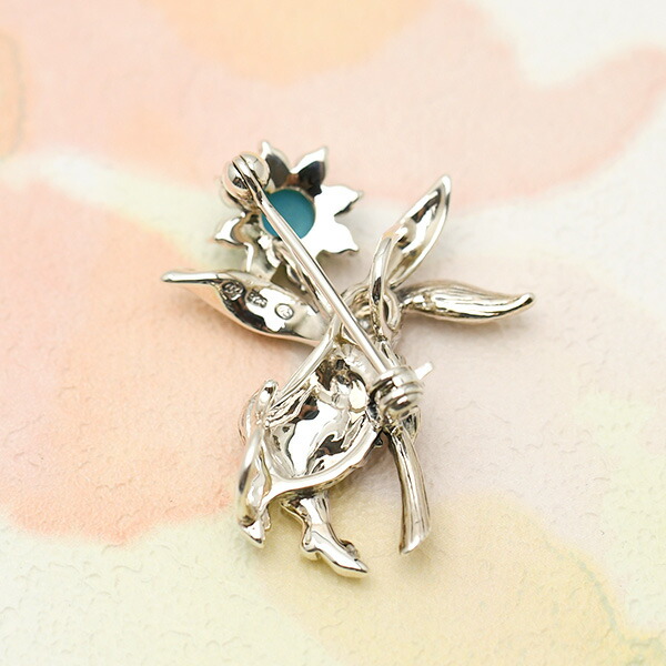 楽天市場】碌山 ターコイズ シードパール うさぎ ブローチペンダント