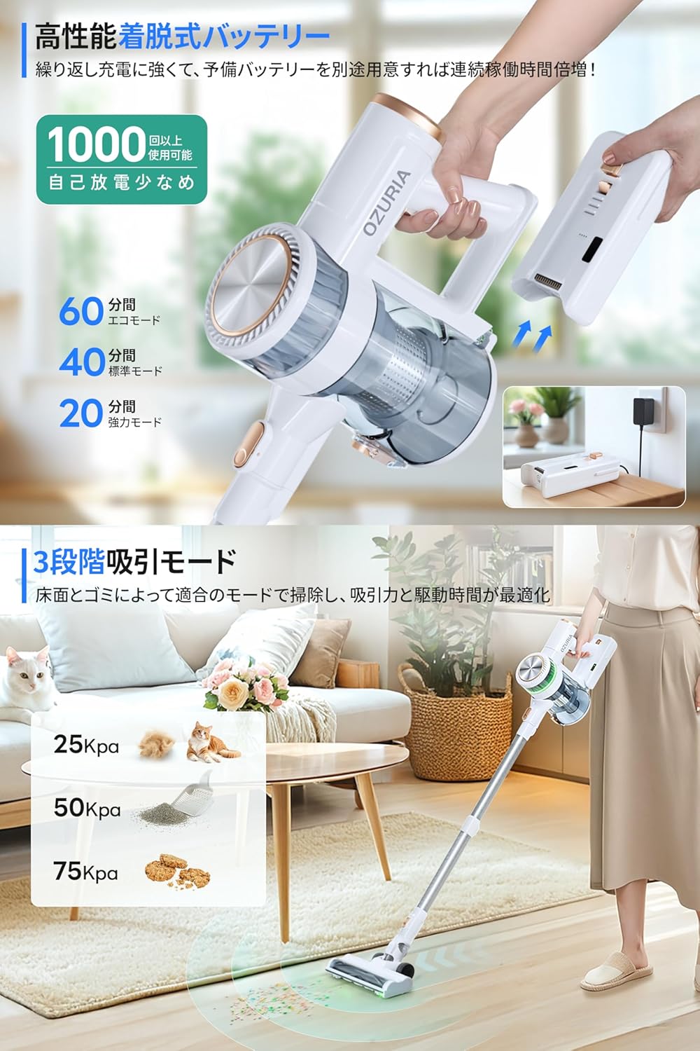 楽天市場】75KPaの圧倒的吸引力【P10倍＋全店商品1000円OFF】掃除機