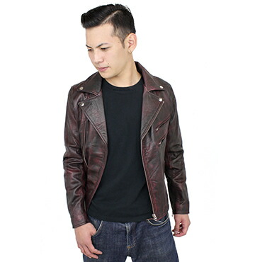 楽天市場】革ジャン ダブルライダース ジャケット 山羊革 ゴートレザー