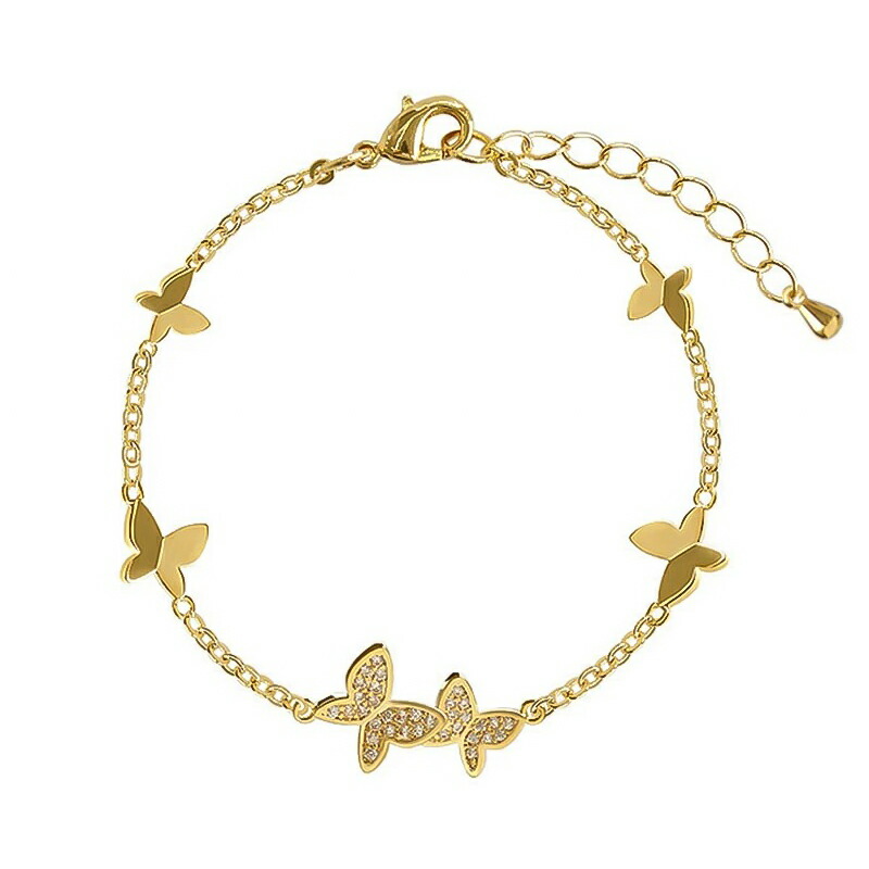 楽天市場】＼クーポン配布／ 蝶々 ブレスレット ゴールド シルバー