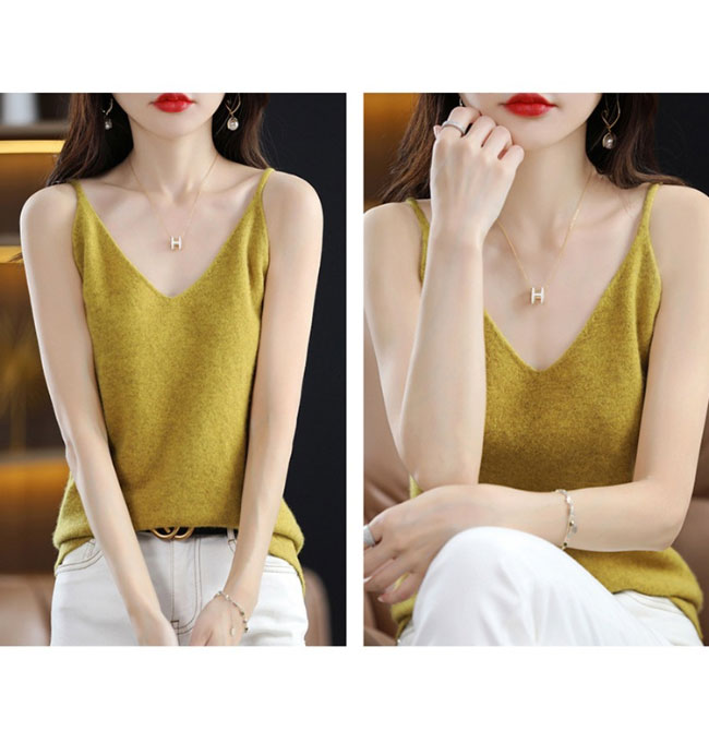 楽天市場】【送料無料】ニット キャミソール レディース Vネック