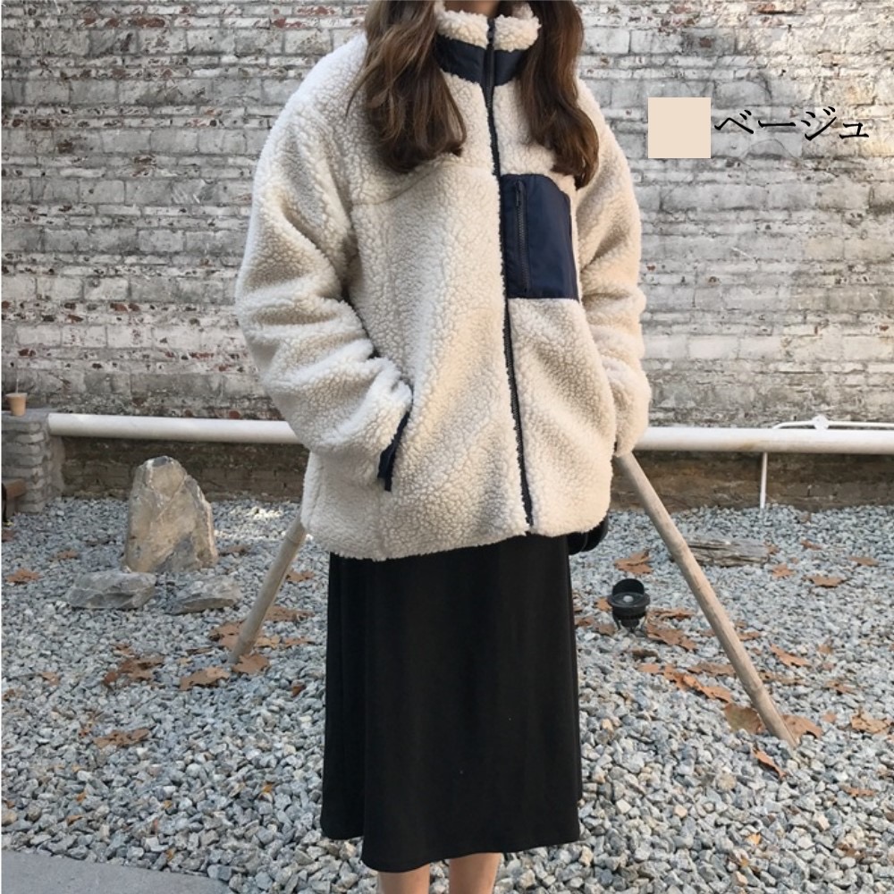 楽天市場】ブルゾン レディース ボアフリースジャケット パーカー