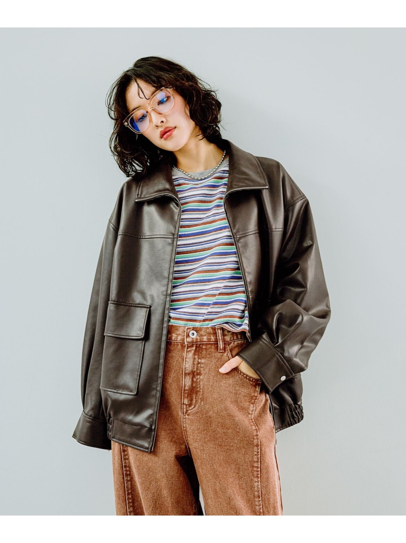 楽天市場】フェイクレザーブルゾン LEPSIM レプシィム ジャケット