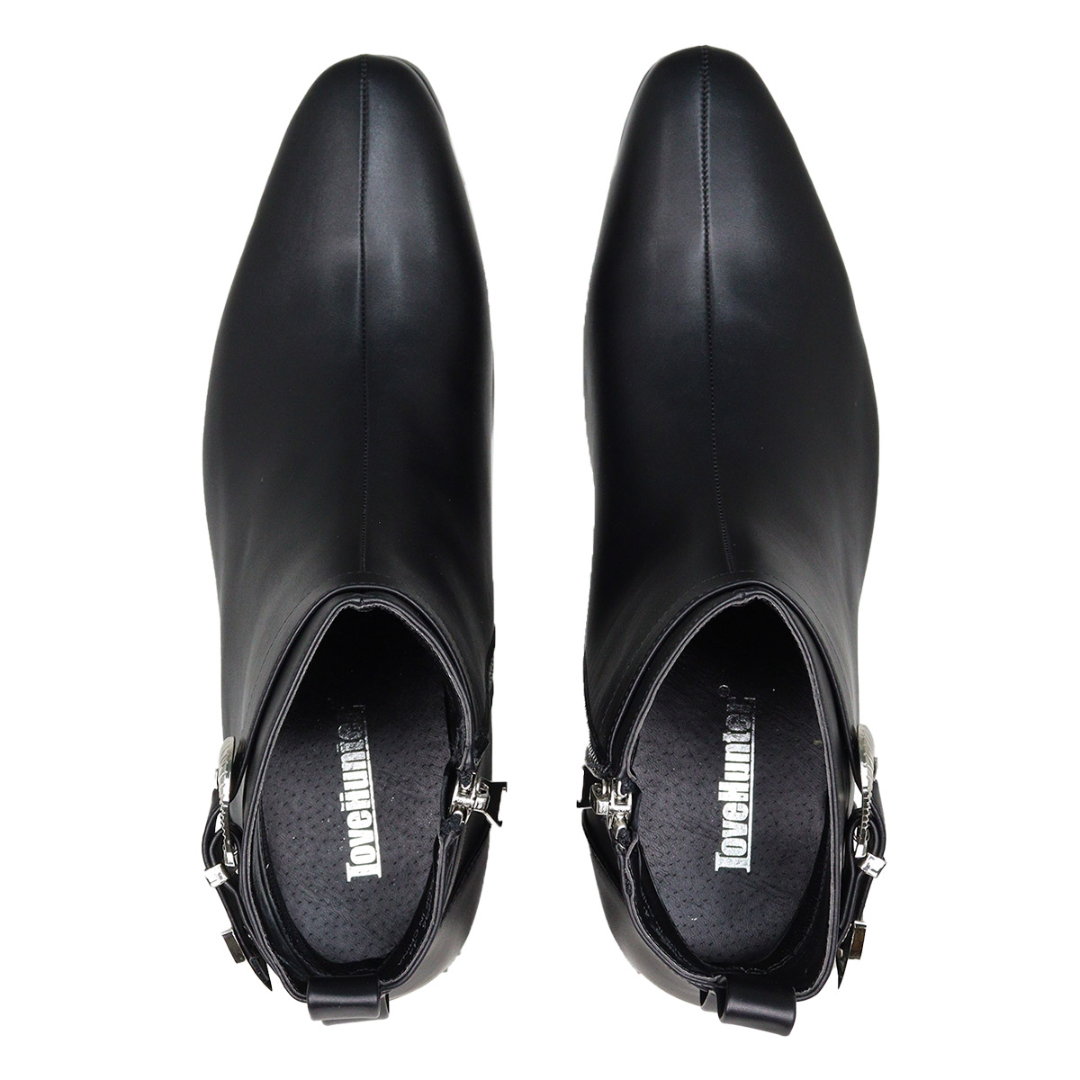 楽天市場】ブーツ メンズ 黒 ベルト ウエスタン サイドジップ