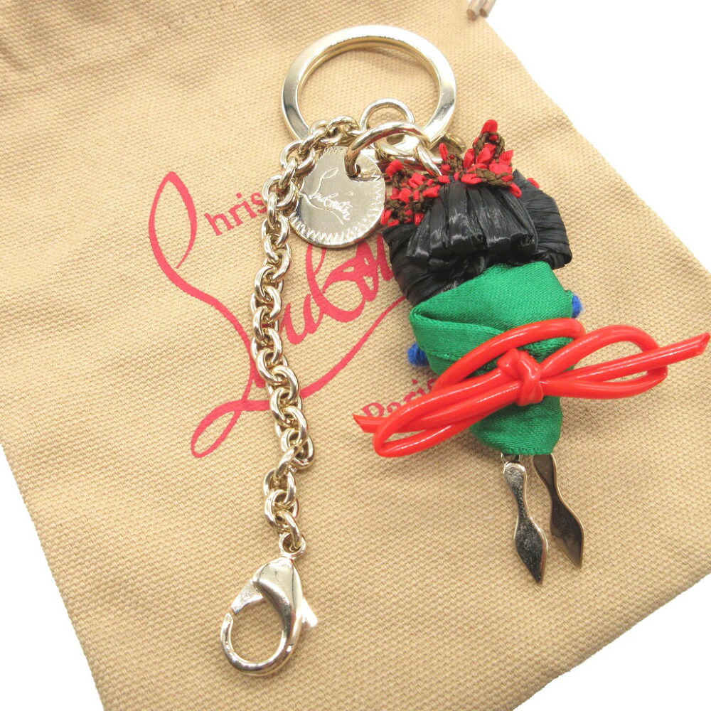 楽天市場】美品 クリスチャンルブタン チャームドール メタル ゴールド