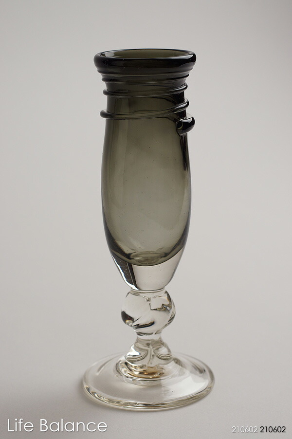 楽天市場】吹きガラス工房 Fuji321 台付 花瓶（S） 黒長 黒 : Life