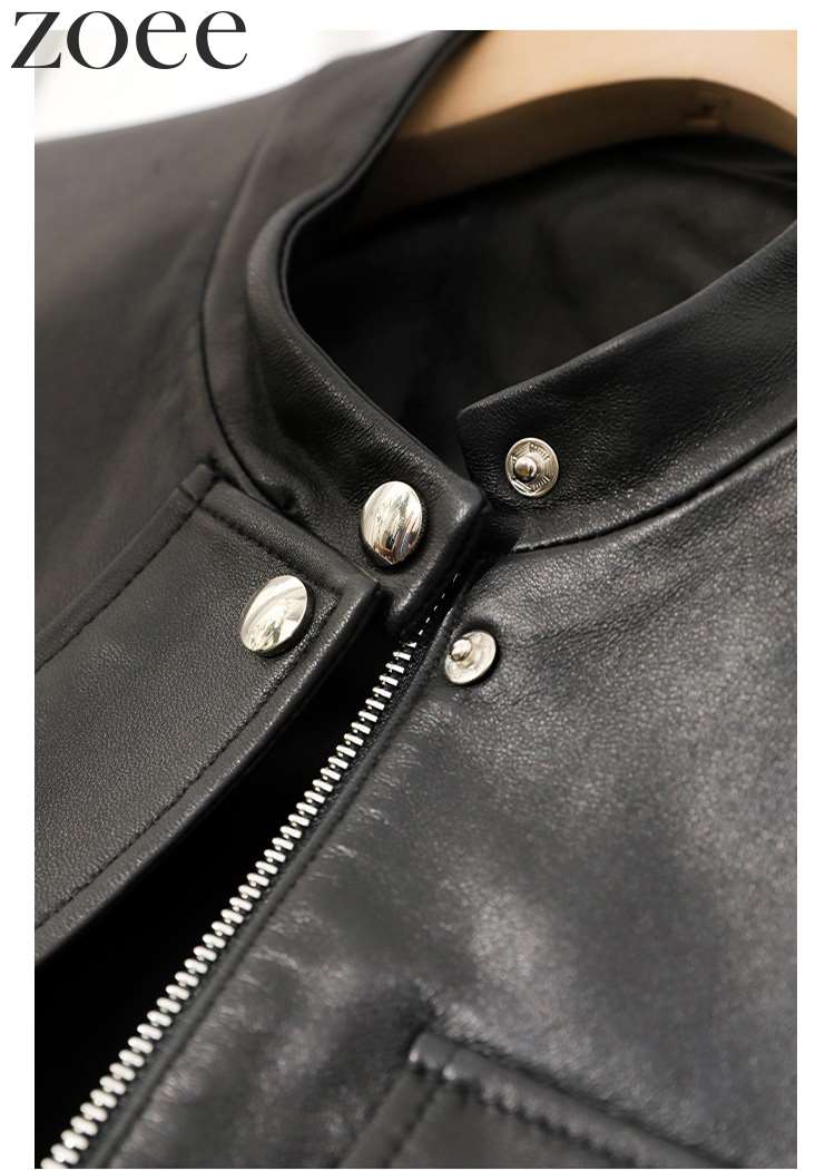 楽天市場】ラムレザーシングルライダースジャケット 本革 ショート丈