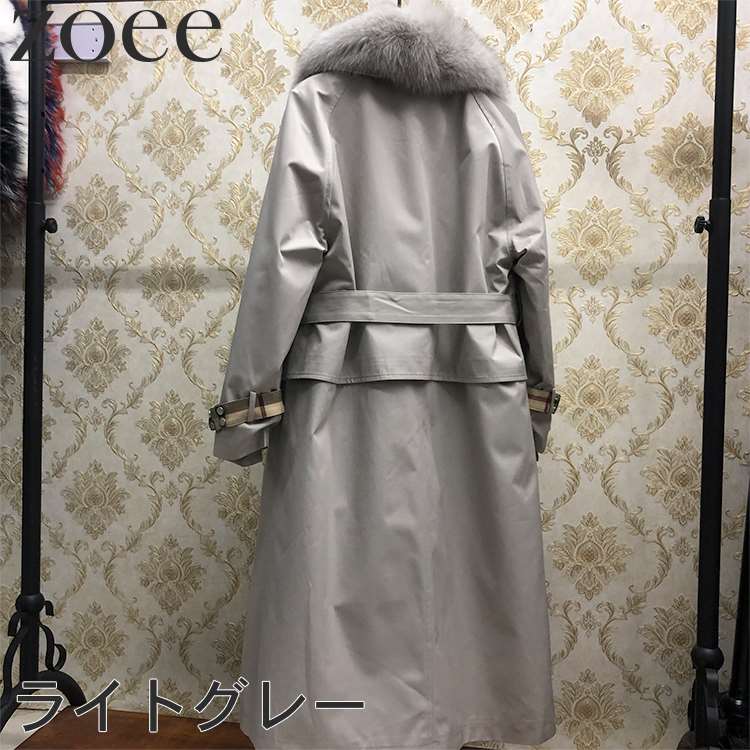 楽天市場】フォックスファー付きトレンチコート ラビットファー