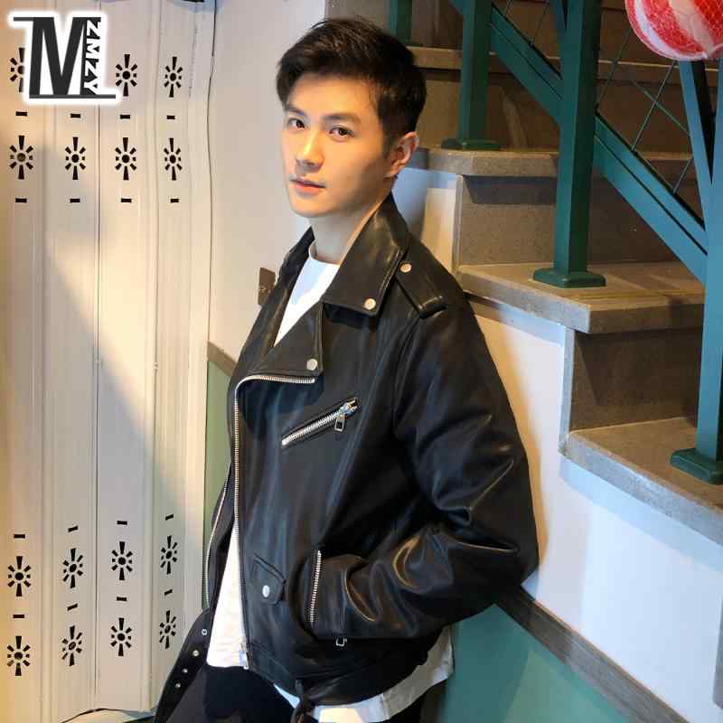 楽天市場】ジャケット メンズ PUレザー 斜めジップ スリムフィット